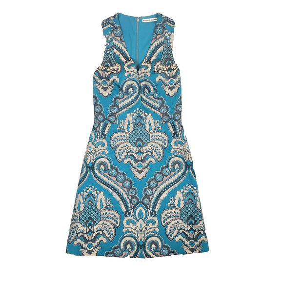 Alice + Olivia Dresses & Skirts - Alice + Olivia Sz 2 Natalee Jacquard Racerback A-Line Dress Turquoise Peacock